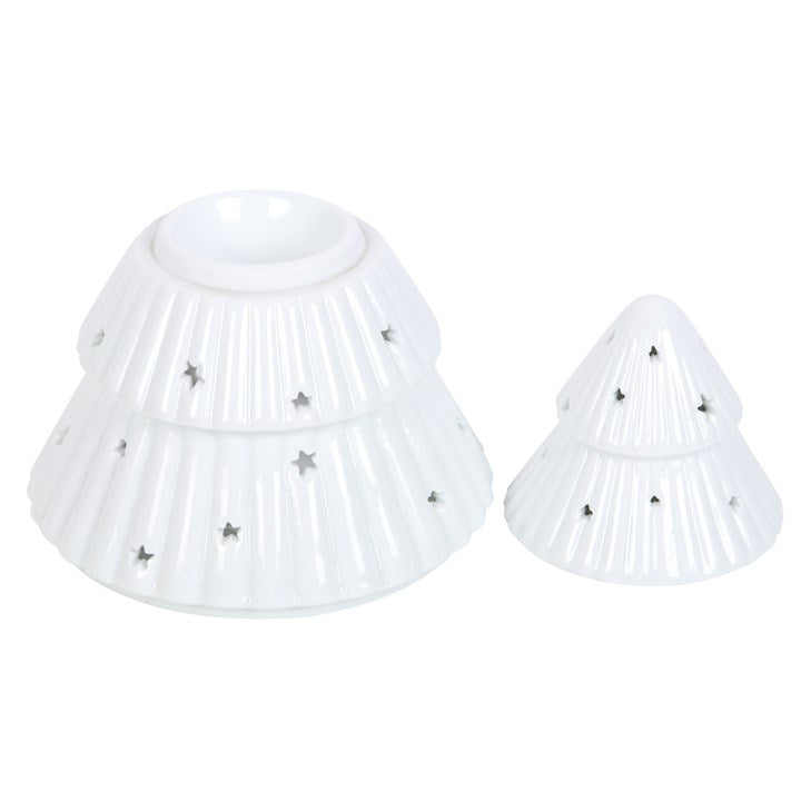 *White Christmas Tree Ceramic Oil Burner (6/24)