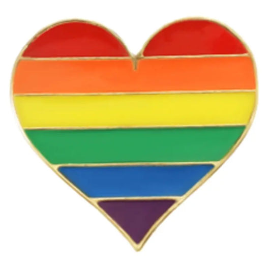 Rainbow Pride Flag Heart Pin-0