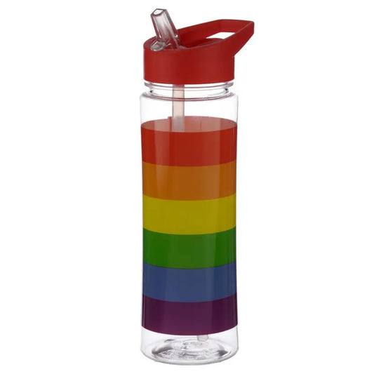 Reusable Rainbow 550ml Water Bottle with Flip Straw-0