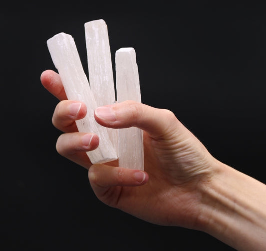 Selenite Stick Raw Crystal - For Light, Clarity & Inner Stillness