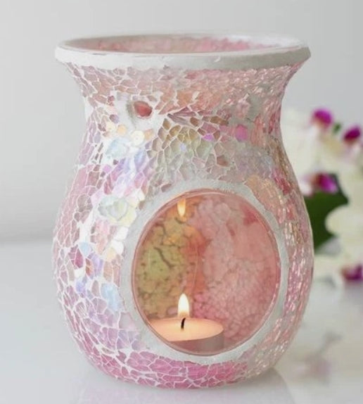 Large Pink Iridescent Crackle Wax Melt & Oil Burner