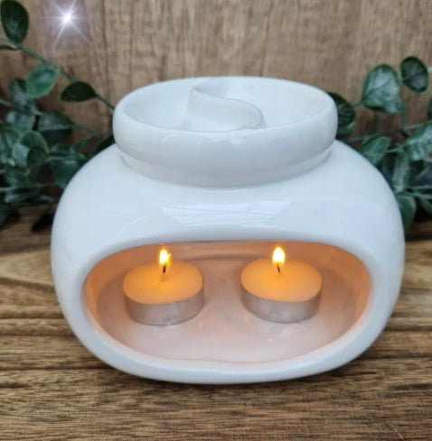 Off White Double Wax Melt & Oil Burner