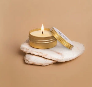 Travel Essential Oil Soy Wax Gold Tin Candles