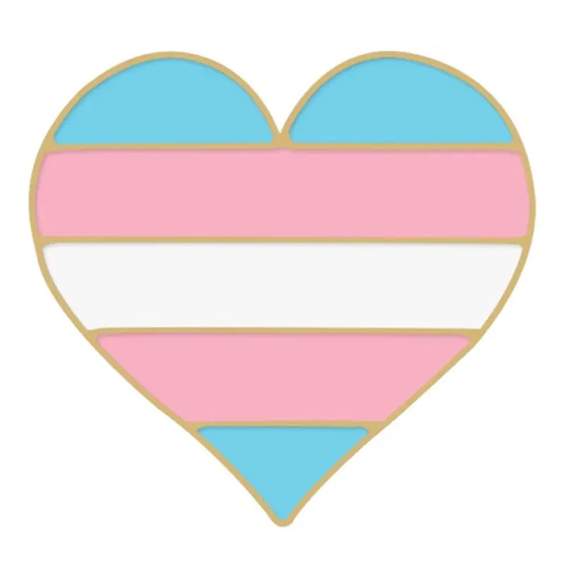 Transgender Pride Flag Heart Pin-0