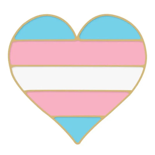 Transgender Pride Flag Heart Pin-0
