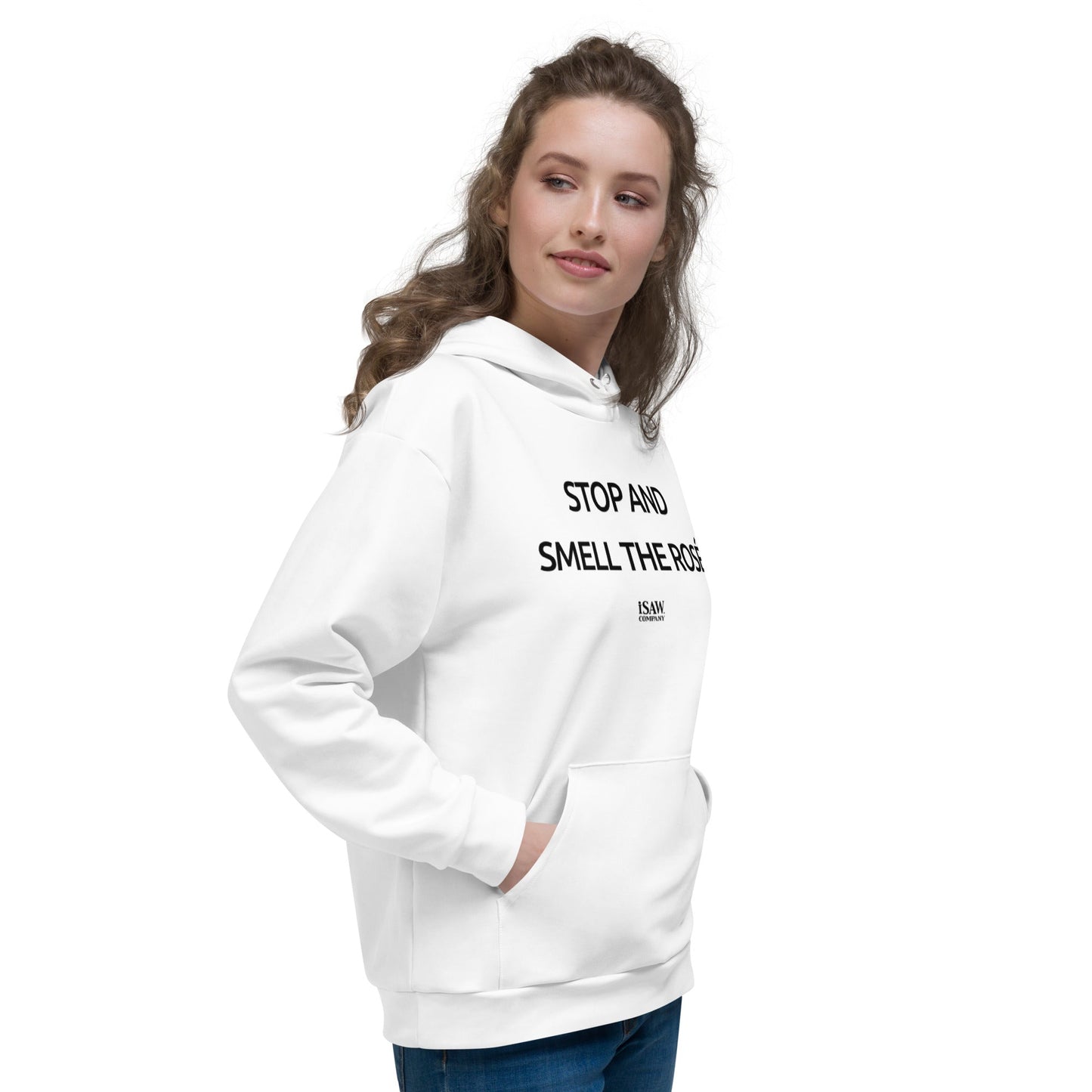 Stop And Smell The Rosé - Womens White Hoodie