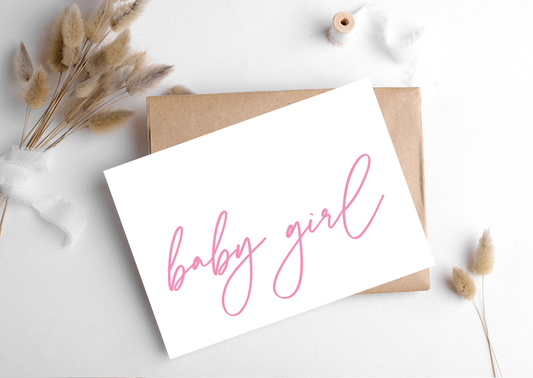 BABY GIRL - HANDWRITING CARD
