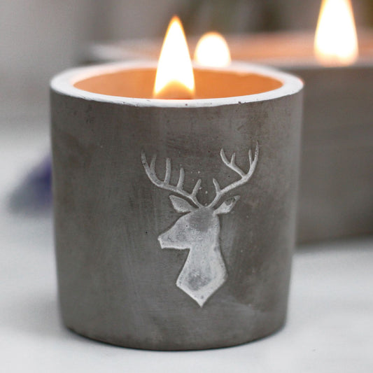 Concrete Pot Candle - Whiskey & Woodsmoke