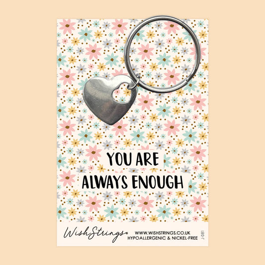 Always Enough - Heart Keyring on Keepsake Gift Card