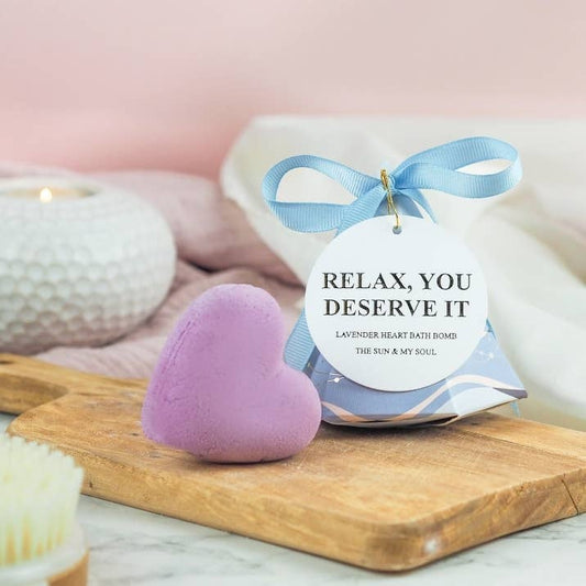 Relax Lavender Heart Shaped Bath Bomb