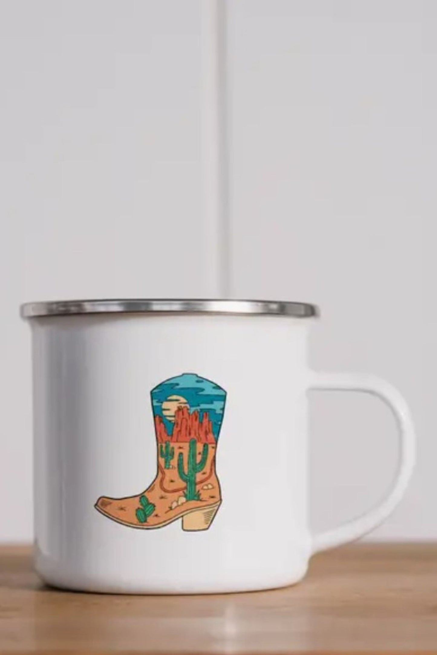 Wild West Cowboy Boot Metal Mug by Sovende Bjorn