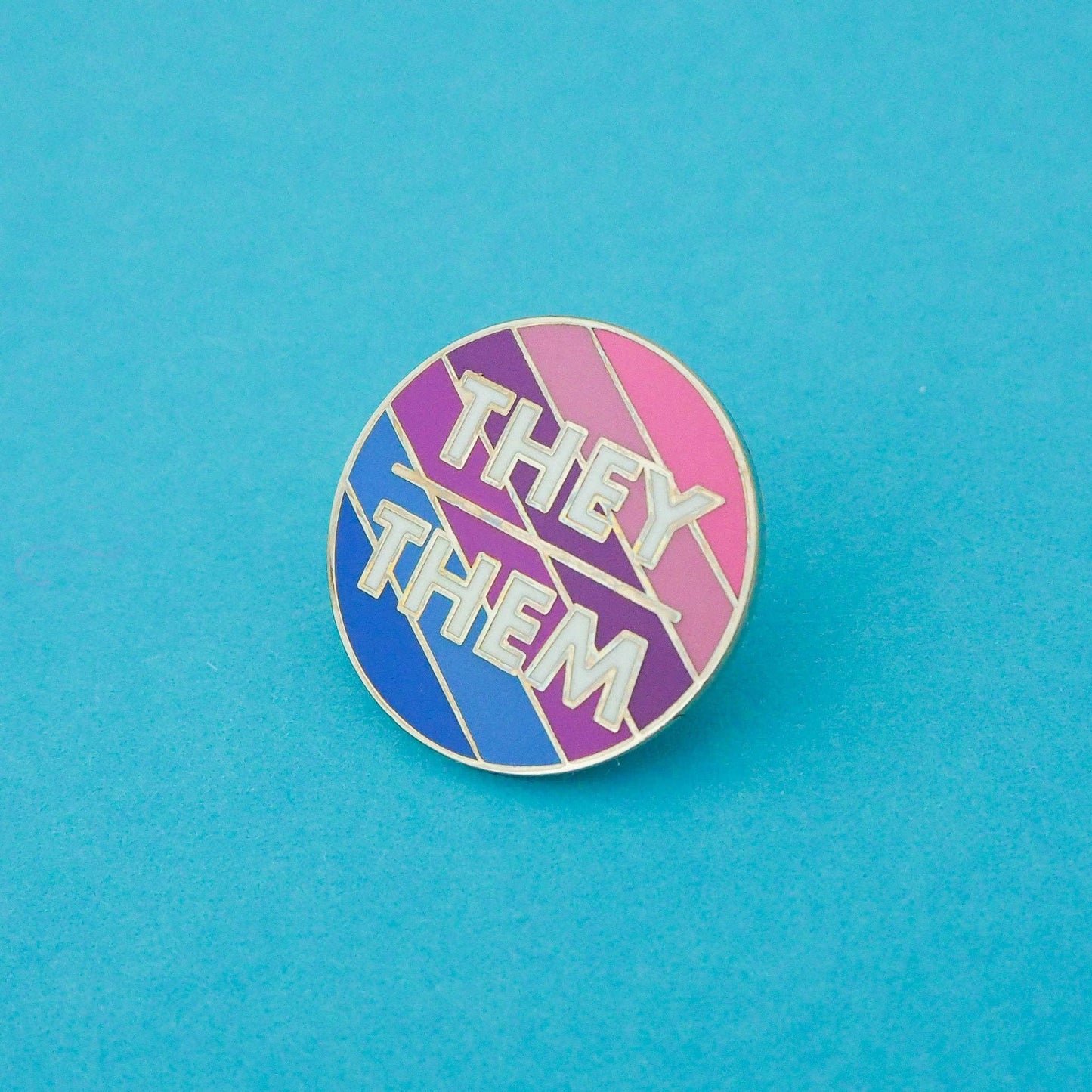 They/Them Enamel Pronoun Pin