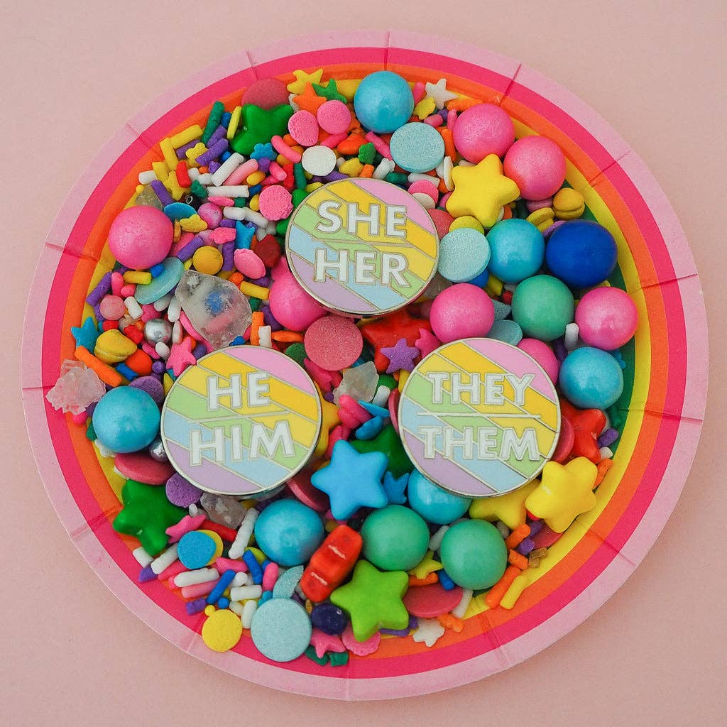 They/Them Enamel Pronoun Pin