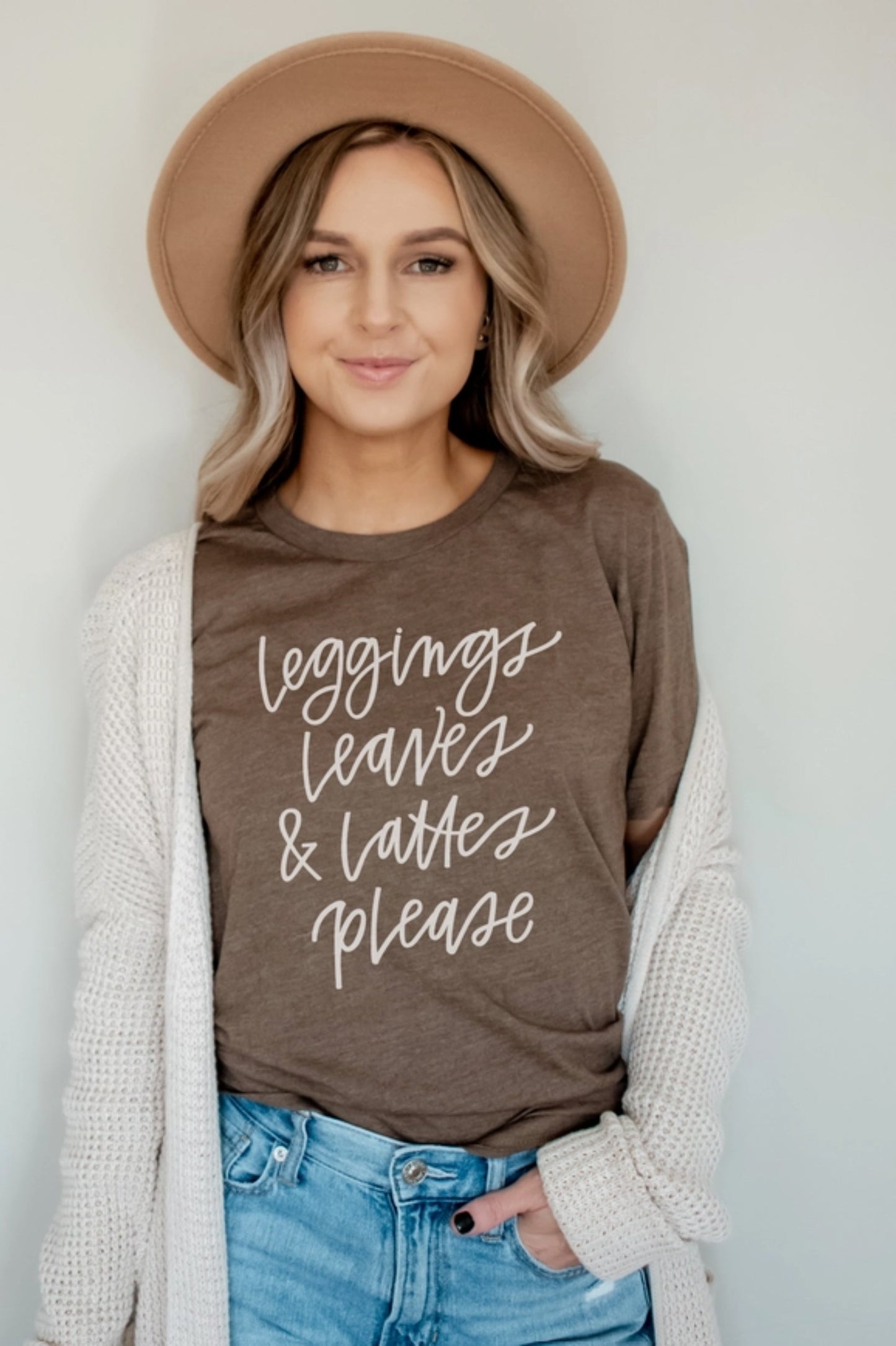 "Leggings, Leaves & Lattes Please" T-Shirt