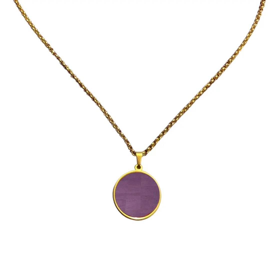 Long Cork Disc Necklace