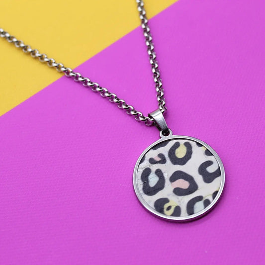 Long Cork Disc Necklace