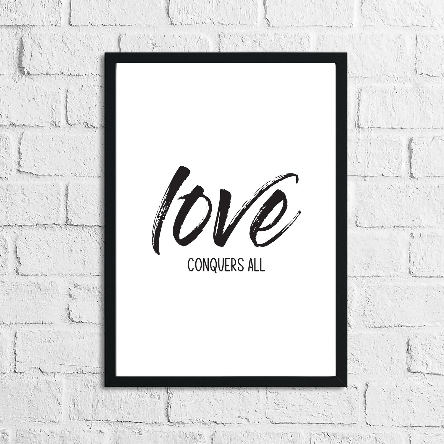 Love Conquers All Brush Wall Decor Bedroom Print-0