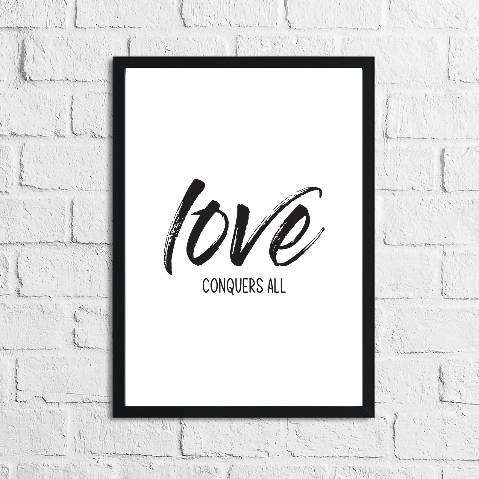 Love Conquers All Brush Wall Decor Bedroom Print-0