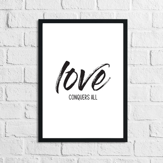 Love Conquers All Brush Wall Decor Bedroom Print-0