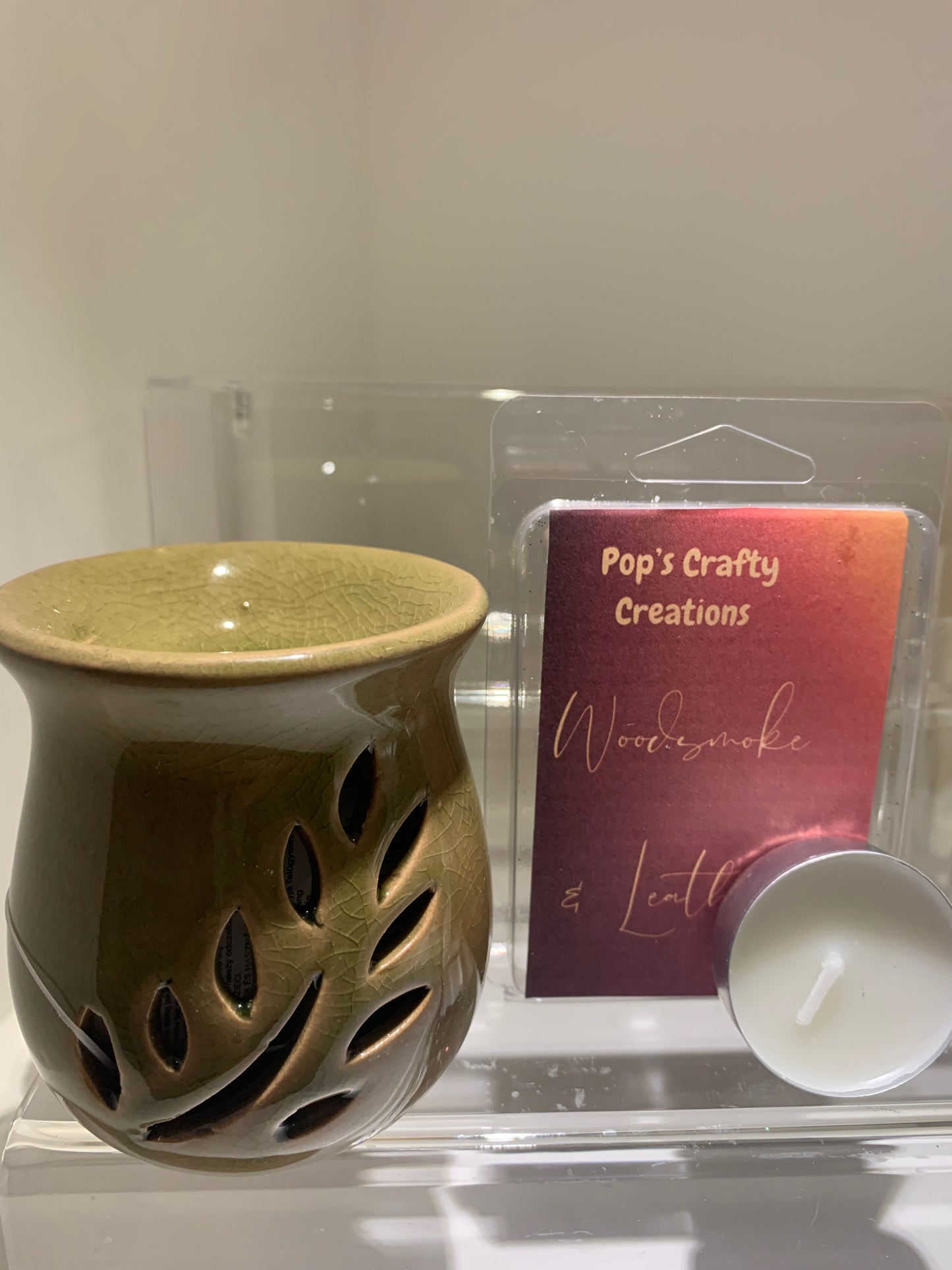 Wax Melt Starter Kit - Crackle Glaze Burner - Tiodhlac Studio