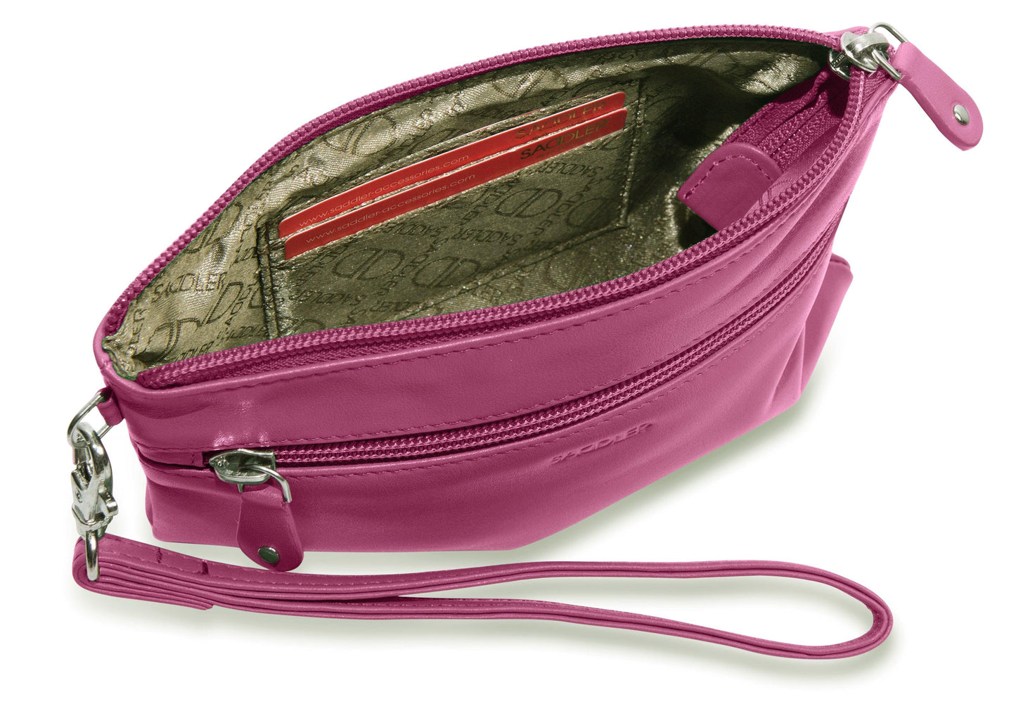 Saddler Real Leather Super Slim RFID Zip Wallet & Clutch