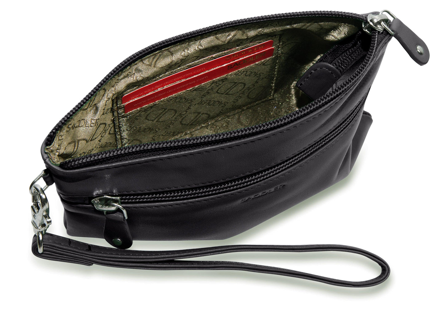 Saddler Real Leather Super Slim RFID Zip Wallet & Clutch