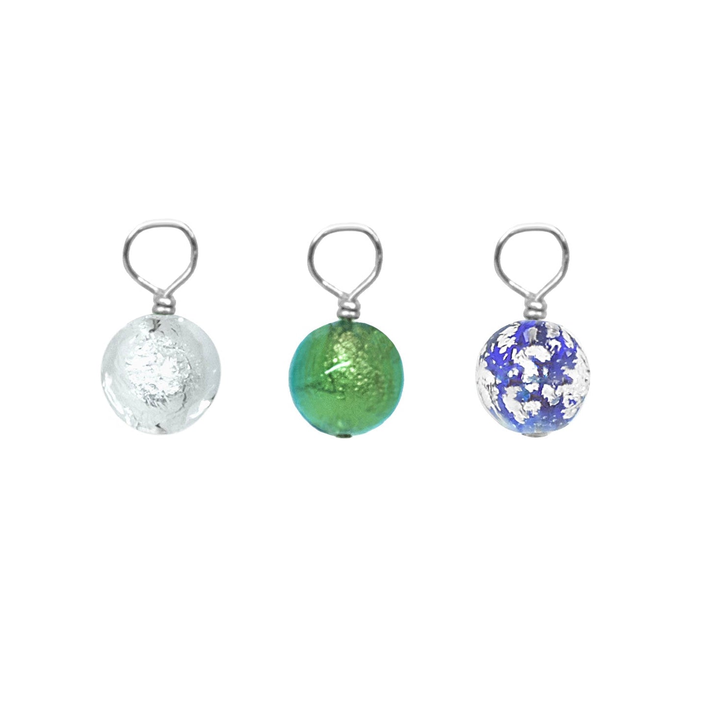 Shine On Huggie Earrings - Blue Speckle/Sterling Silver