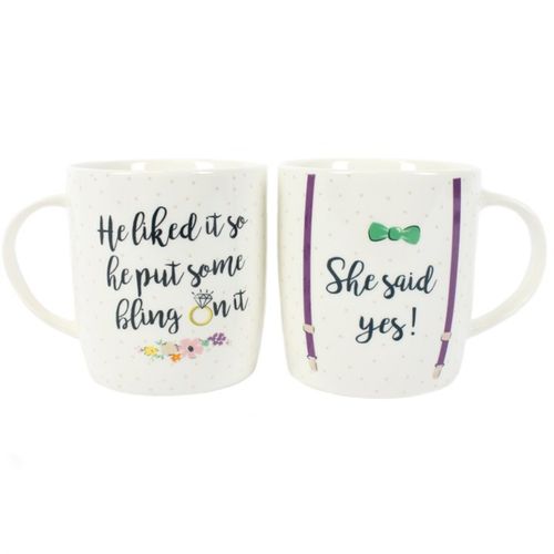 Set of 2 She Said Yes Mugs - Tiodhlac Studio