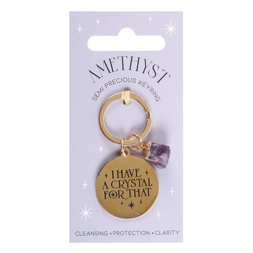 I Have a Crystal for That Amethyst Crystal Keyring - Tiodhlac Studio