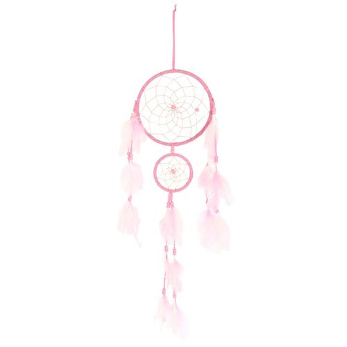 Light Pink Double Dreamcatcher with Tassels - Tiodhlac Studio