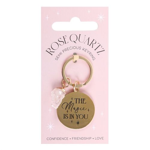 The Magic Is In You Rose Quartz Crystal Keyring