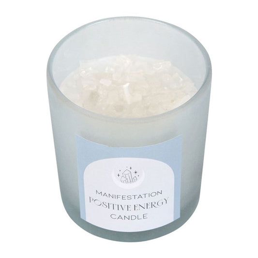 Positive Energy White Sage Crystal Chip Candle - Tiodhlac Studio