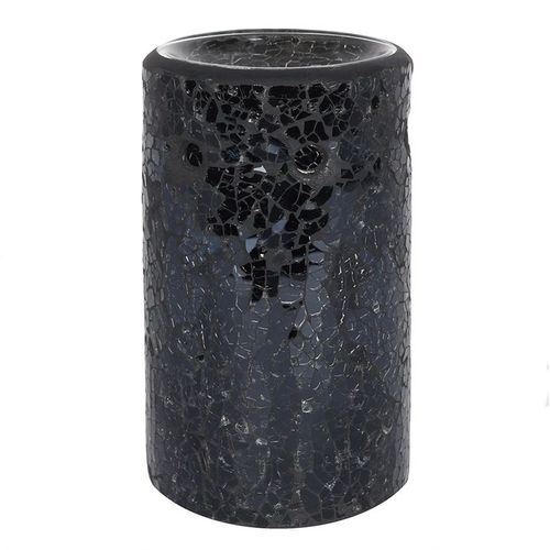 Black Crackle Glass Pillar Oil Burner and Wax Warmer