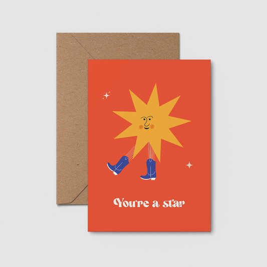 'You're a star' congratulations card